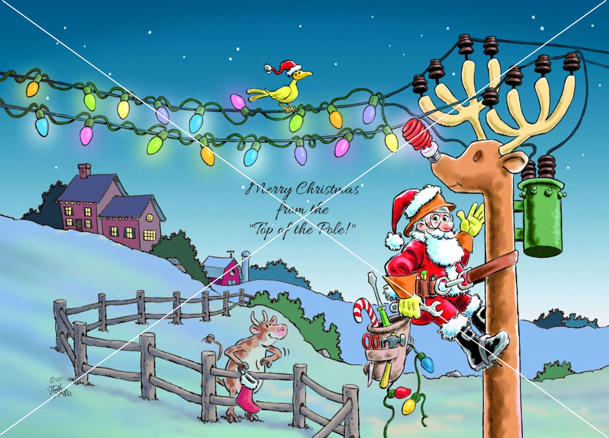 RUDY TRANSFORMED CHRISTMAS HOLIDAY GREETING CARDS electrical utilities, cooperatives